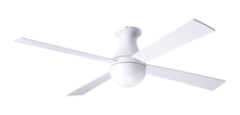 Modern Fan Co. BAL-FM-GW-52-AL-NL-002 - Ball Flush Fan; Gloss White Finish; 52" Aluminum Blades; No Light; Fan Speed and Light Control (