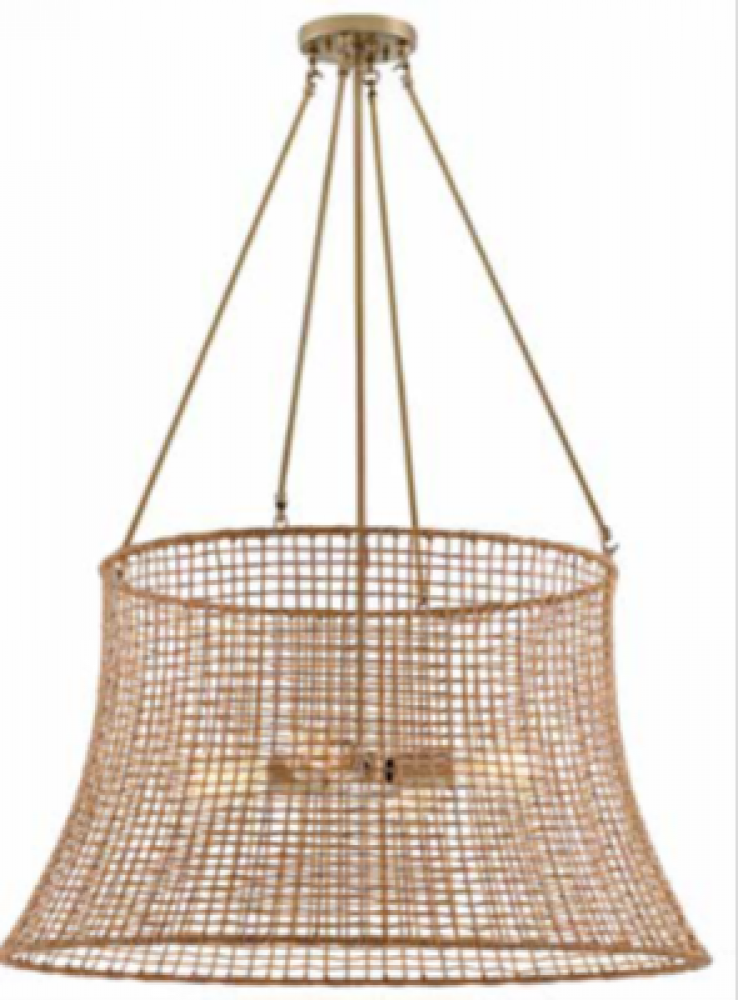 Longleaf 4-Light Outdoor Chandelier in Burnished Brass