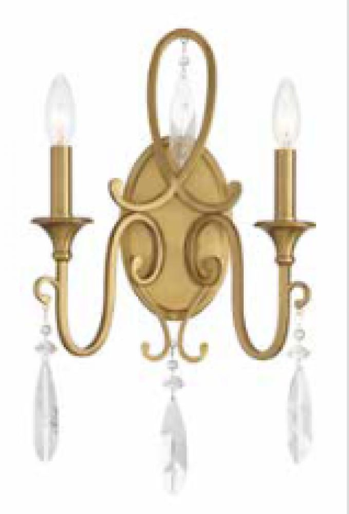 Fairchild 2-Light Wall Sconce in Warm Brass