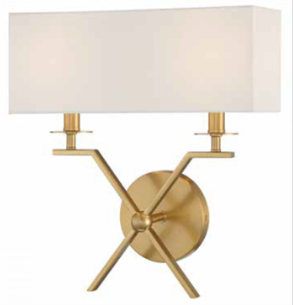 Arondale 2-Light Wall Sconce in Warm Brass