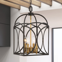  3-4080-4-79 - Talbot 4-Light Pendant in English Bronze and Warm Brass