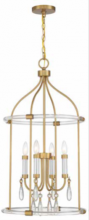 Savoy House 7-7714-4-195 - Mayfair 4-Light Pendant in Warm Brass and Chrome