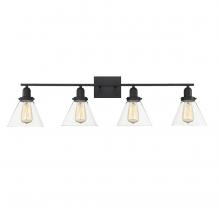 Savoy House 8-9130-4-BK - Drake 4-Light Bathroom Vanity Light in Black