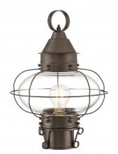  1321-BR-CL - Cottage Onion Outdoor Post Lantern - Bronze with Clear Glass