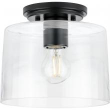  P350213-31M - Adley Collection One-Light Matte Black Clear Glass New Traditional Flush Mount Light