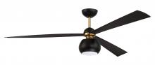  OTT60FBSB3 - 60" Otto in Flat Black/Satin Brass w/ Flat Black Blades