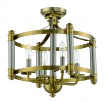  54854-BNKSB - Stanza 4 Light Semi Flush in Brushed Polished Nickel/Satin Brass