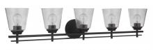  19642FB5 - Drake 5 Light Vanity in Flat Black