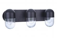  55003-FB - Pill 3 Light Vanity in Flat Black