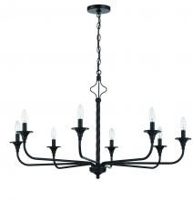  57028-FB - Jolenne 8 Light Chandelier in Flat Black