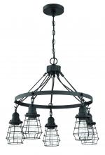  50625-FB - Thatcher 5 Light Chandelier in Flat Black