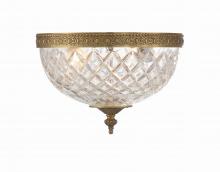  117-10-OB - Crystorama 2 Light Olde Brass Crystal Flush Mount