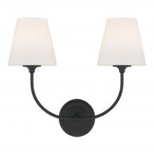 Crystorama 2442-OP-BF - Libby Langdon Sylvan 2 Light Black Forged Sconce