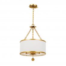 Crystorama 513-GA - Broche 3 Light Antique Gold Mini Chandelier