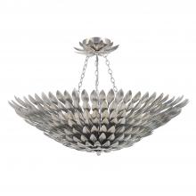  519-SA_CEILING - Broche 8 Light Antique Silver Semi Flush Mount