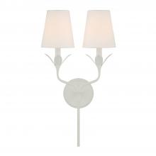  562-MT - Broche 2 Light Matte White Sconce