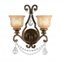 Crystorama 7502-BU-CL-MWP - Norwalk 2 Light Clear Crystal Bronze Umber Sconce