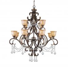 Crystorama 7512-BU-CL-MWP - Norwalk 12 Light Hand Cut Crystal Bronze Umber Chandelier