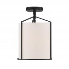 Crystorama CAR-9201-BK_CEILING - Carlyn 1 Light Black Semi Flush Mount