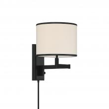 Crystorama MAD-B4101-MK - Madison 1 Light Matte Black Task Sconce