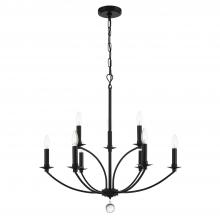  MIL-8009-BK - Mila 9 Light Black Chandelier