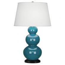  343X - Peacock Triple Gourd Table Lamp