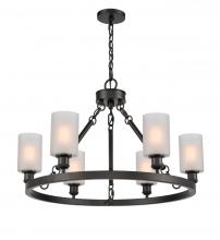 Innovations Lighting 830-BK-G801-LED - Clymer - 6 Light - 30 inch - Matte Black - Chain Hung - Chandelier