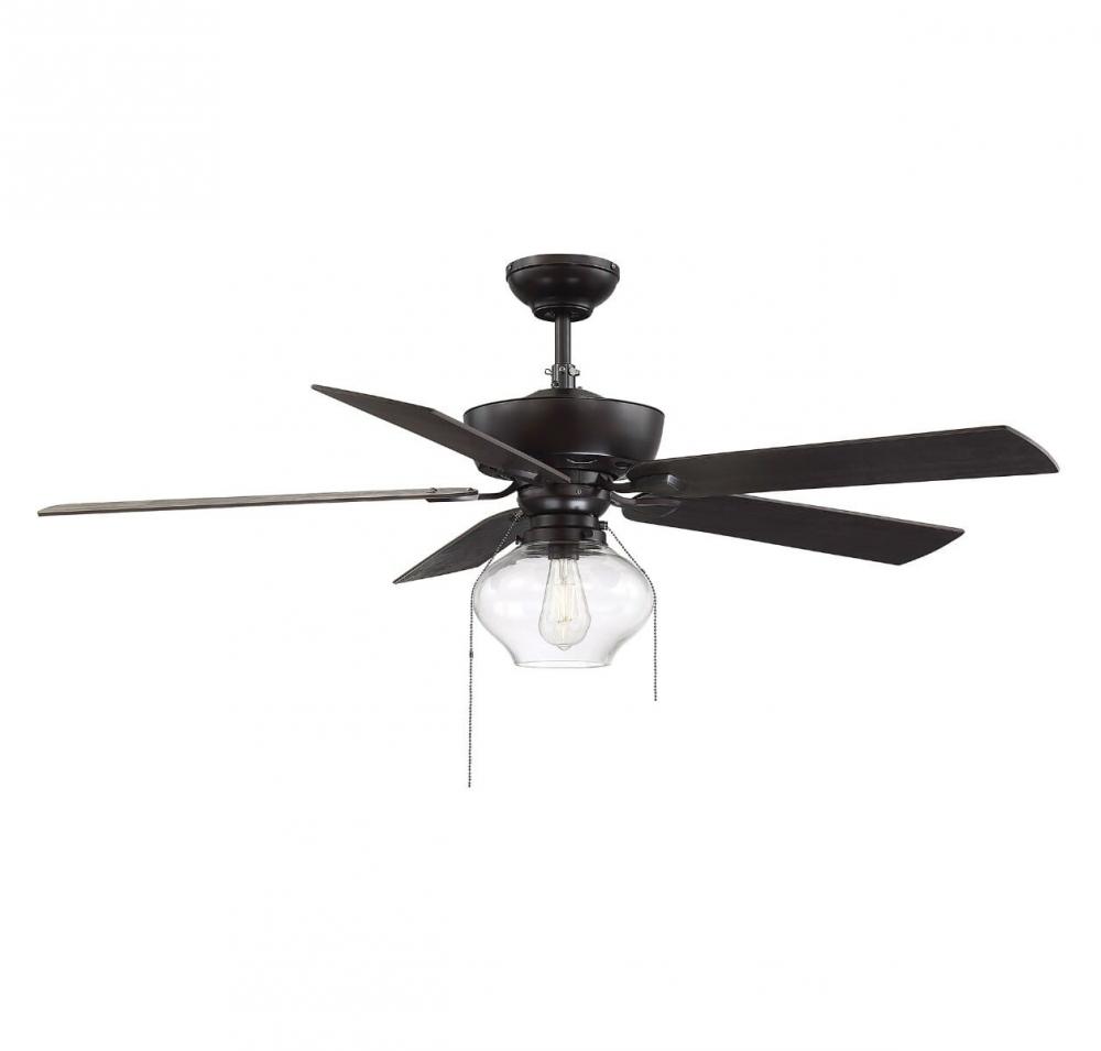 SAVOY/MERIDIAN - 5 BLADE FAN OILED BRONZE WITH LIGHT