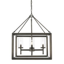 Golden 2073-4 GMT - Smyth 4 Light Chandelier in Gunmetal Bronze with Clear Glass