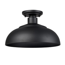  2866-OSF NB-NB - Levitt Semi-Flush - Outdoor in Natural Black with Natural Black Shade