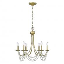 Golden 7646-6 GA - Serafina 6 Light Chandelier in Golden Aura