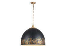 Golden 0809-5P VG-WBI - Alison 5-Light Pendant in Vintage Gold with Weathered Black Iron