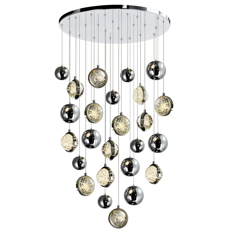 Salvador 24 in LED Integrated Polished Nickel Chandelier