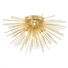  1034C20-6-620 - Savannah 6 Light Flush Mount With Gold Leaf Finish