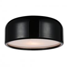  9688C14-2-171 - Campton 2 Light Drum Shade Flush Mount With Black Finish