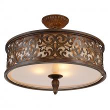  9807C21-5-116 - Nicole 5 Light Drum Shade Flush Mount With Brushed Chocolate Finish