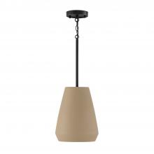  354213SN - 1-Light Handcrafted Terracotta Pendant in Sienna and Matte Black