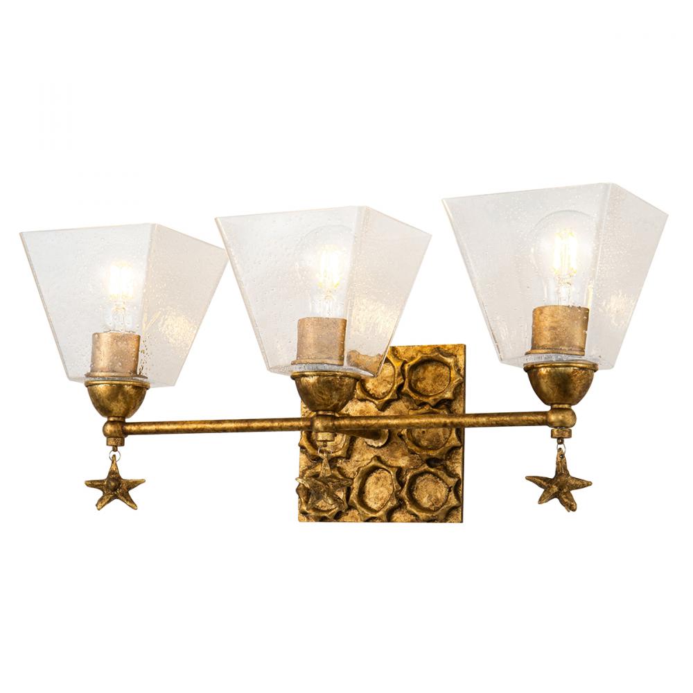 Star 3 Light Bath Vanity In Gold