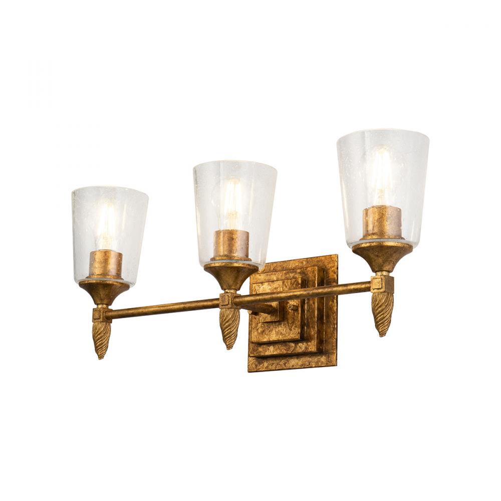 Vetiver 3 Light Vanity In Antique Gold