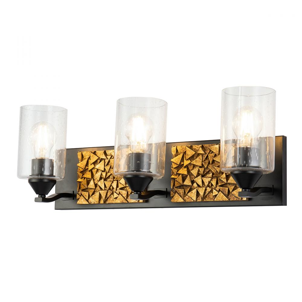 Bocage 3 Light Black And Gold Bath Bar