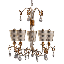  CH1038-S - Tivoli 5 Light Striped Silver Shaded 30 In Unique Chandelier