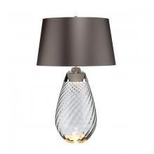  TLG3026L - Large Lena Table Lamp in Smoke with Brown Satin Shade