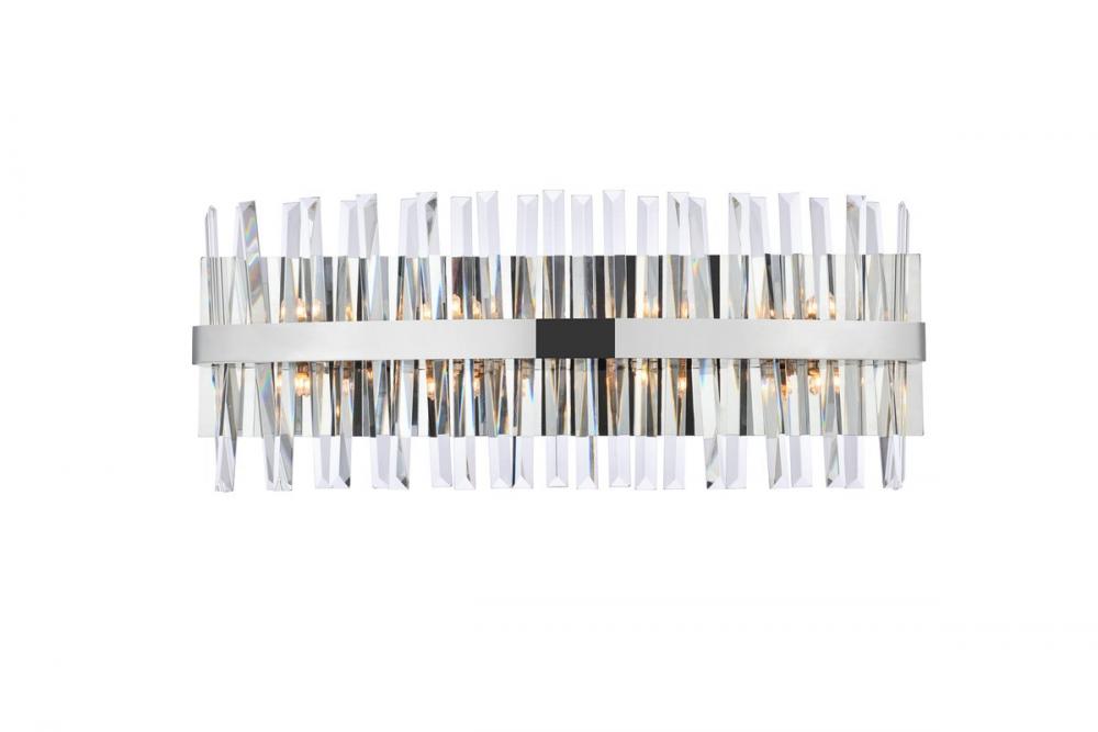 Serephina 30 Inch Crystal Bath Sconce in Chrome