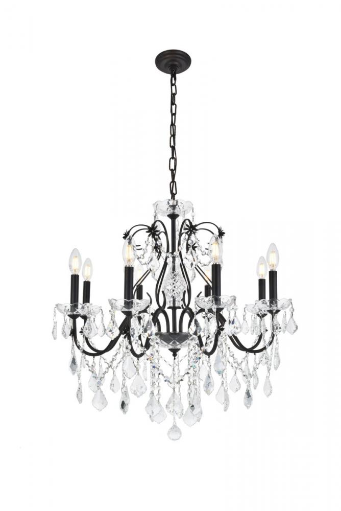 8 light Dark Bronze Chandelier Clear Royal Cut Crystal