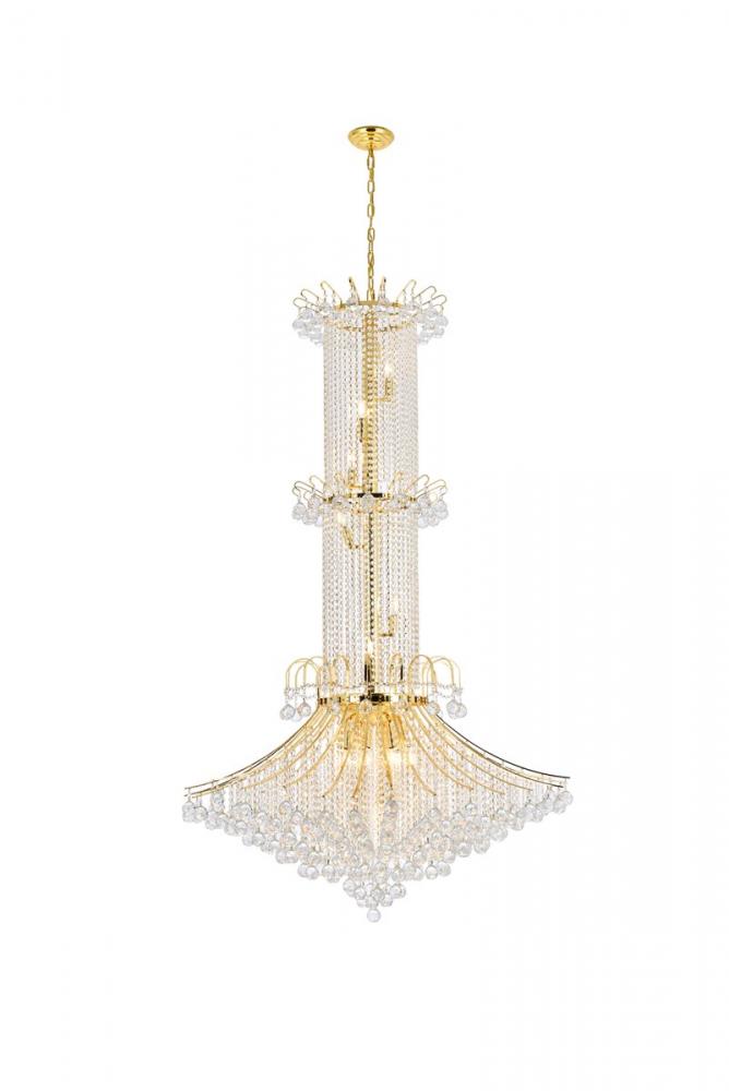 Toureg 20 Light Gold Chandelier Clear Royal Cut Crystal