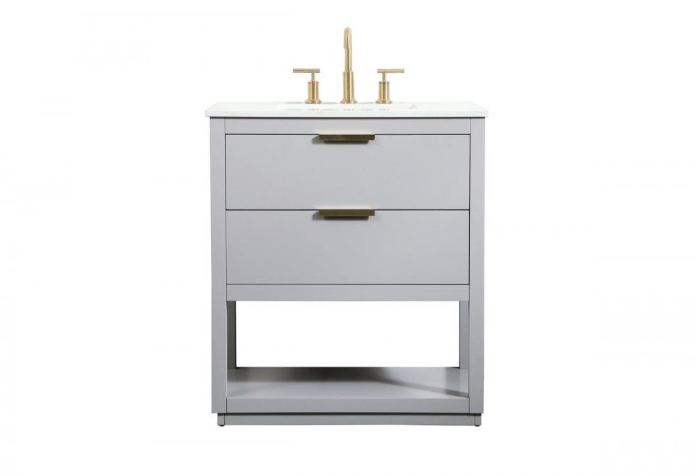 30 Inch Single Bathroom Vanity in Grey