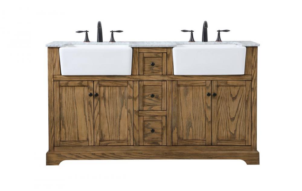 60 Inch Double Bathroom Vanity in Green