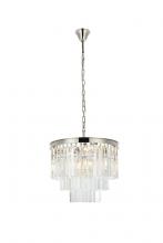  1201D20PN/RC - Sydney 9 Light Polished Nickel Chandelier Clear Royal Cut Crystal