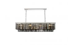  1202D60PN-SS/RC - Sydney 12 Light Polished Nickel Chandelier Silver Shade (Grey) Royal Cut Crystal