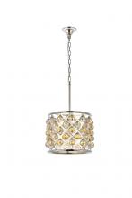  1206D14PN-GT/RC - Madison 4 Light Polished Nickel Pendant Golden Teak (Smoky) Royal Cut Crystal